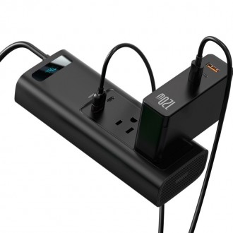 Автомобильный инвертор Baseus с двумя USB портами поддерживающими быструю зарядк. . фото 5
