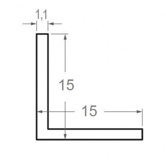 Кутник алюмінієвий рівносторонній 15х15х1 мм анодований. 
Алюмінієвий профіль Г-. . фото 3