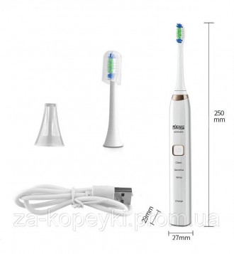 Електрична зубна щітка DSP 1.6Вт 80010A на usb зарядці - відмінно чистить зуби т. . фото 3