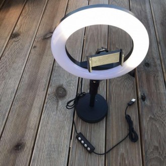 
Кольцевая Led лампа Ring Light 16 см на круглом штативе с держателем для смартф. . фото 7