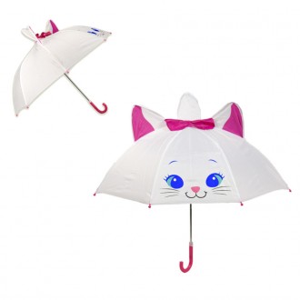 Зонт детский Белая кошка Shantou (UM2610) - зонт-трость с удобным куполом, чтобы. . фото 2