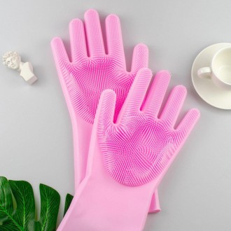 Резиновые хозяйственные перчатки Magic Silicone Gloves предназначены для защиты . . фото 8