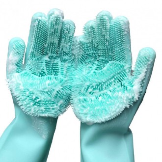  Резиновые хозяйственные перчатки Magic Silicone Gloves предназначены для защиты. . фото 4