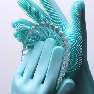  Гумові господарські рукавички Magic Silicone Gloves призначені для захисту рук.. . фото 5