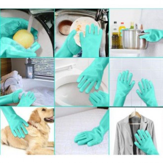  Гумові господарські рукавички Magic Silicone Gloves призначені для захисту рук.. . фото 3