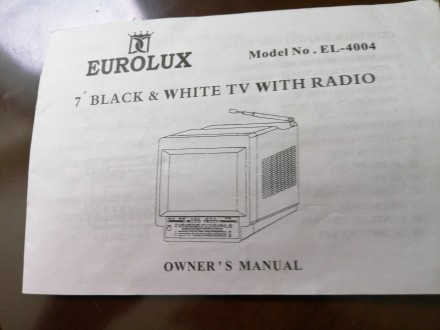 Продаю переносной телевізор з радіо, чорно-білий екран, мануал. Модель EL4004, Б. . фото 8