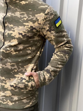 Тактична флісова кофта армійська фліска для військових ЗСУ військова хакі + каму. . фото 8