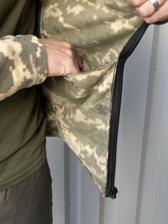 Тактична флісова кофта армійська фліска для військових ЗСУ військова хакі + каму. . фото 11