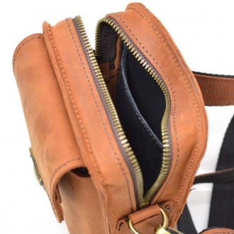 Сумка через плечо, напоясная сумка TARWA RB-0075 из кожи Crazy Horse. Кожаная су. . фото 7