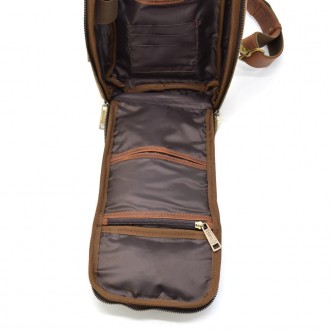 Шкіряний рюкзак слінг на одне плече TARWA RY-0910-4lx. Стильний аксесуар виготов. . фото 11