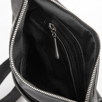 Мужская сумка слинг, рюкзак через плечо GA-6501-4lx, бренд TARWA в черной коже н. . фото 6