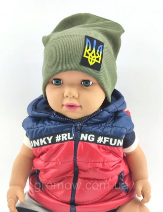 Шапка для дітей трикотажна подвійна демісезонна дитячі головні убори хаки (ШД257. Хмельницкий. фото 1 Шапка для дітей трикотажна подвійна демісезонна дитячі головні убори хаки (ШД257. Хмельницкий. фото 1