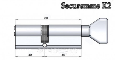 Цилиндровый механизм Securemme 3200PCS40401X5 К2 40/40 мм
 
 Цилиндр Securemme 3. . фото 3