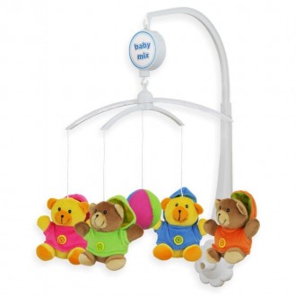 Детский музыкальный мобиль для кроватки Baby Mix Мишки, механический, 5 игрушек,. Киев. фото 1 Детский музыкальный мобиль для кроватки Baby Mix Мишки, механический, 5 игрушек,. Киев. фото 1