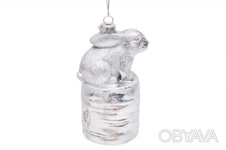Пластиковое елочное украшение Кролик 10.5см, цвет - серебряный (12шт.)
Размер 7.. . фото 1