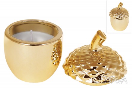 Фарфорова свічка з кришкою 8.2см Орех, золото
Розмір 5.8*5.8*8.2см
Ціна визначає. . фото 1