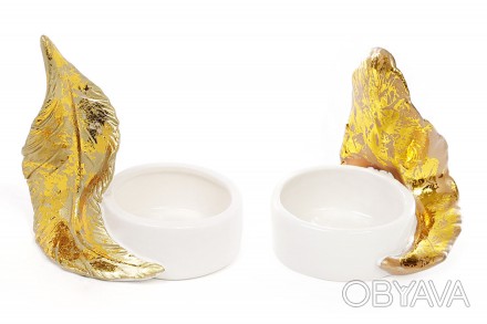 Подсвечник фарфоровый Золотое перо 8.5см, 2 дизайна
Размер 8*5.4*8.5см
Цена указ. . фото 1
