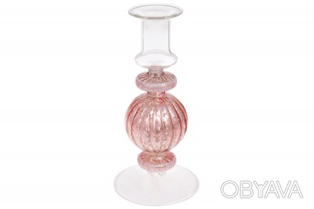 Свічник скляний 18см, колір - рожевий
Розмір 8.5* 18см
Продається оптом та в роз. . фото 1