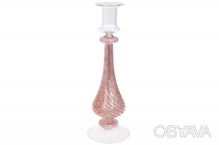 Свічник скляний 26см колір - рожевий
Розмір 8.5*26см
Продається оптом та в роздр. . фото 1