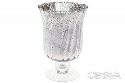 Свічник скляний 18см, колір - срібло антик
Розмір 12*18см
Продається оптом та в . . фото 1