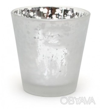 Скляний підсвічник (2шт.) , колір - срібло
Розмір 6.5*6.5см
Ціна вказана за 2 шт. . фото 1