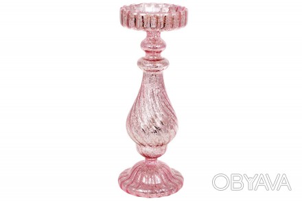 Скляний підсвічник 28см, колір - рожевий антик
Розмір 10.5*28см
Продається оптом. . фото 1