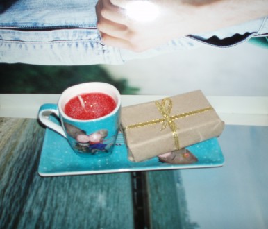 Подарочный набор : аромо свеча с эфирным маслом в фарфоре, фарфоровая мыльница и. . фото 6