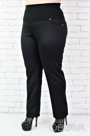 Женские брюки большого размера, модель с карманами сзади, верх на толстом стеган. . фото 1