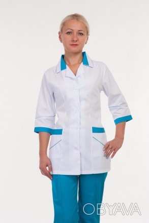 Медицинский женский костюм бело-голубой
Медицинский костюм(батист) 3236:
Размер:. . фото 1