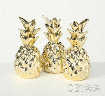 Набор из трех статуэток: ананасы (высота 11 см) – это прекрасное дополнение к ва. . фото 1