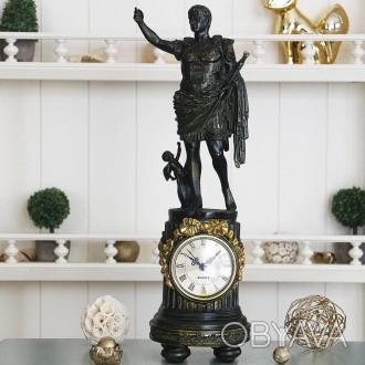 Часы Император Октавиан
Материал изготовления полистоун.
Размеры 18*15*45см.
 . . фото 1