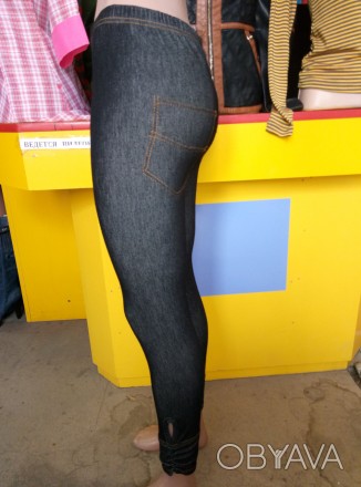 Лосины "джинсы с пуговицами", размер L/XL. . фото 1