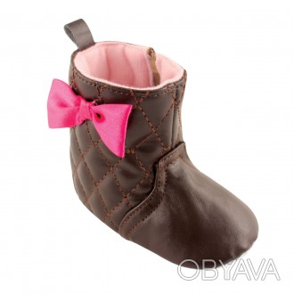 Обувь для новорожденных, пинетки. Очаровательные пинетки "Стёганые сапожки" - эт. . фото 1