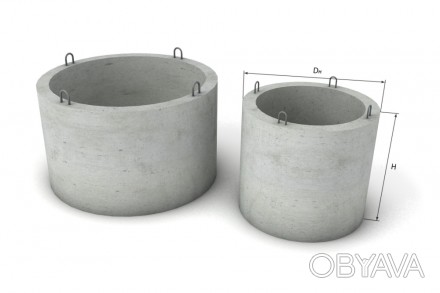 Производим Железобетонные кольца диаметром 0.6-2 м, крышки бетонные, днища. Дост. . фото 1