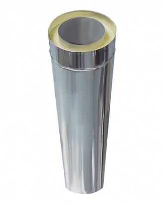 Труба нержавейка- оцинковка 0,5/0,5 мм, диаметр 100/200мм. дымоход, 1метр , 
  . . фото 2