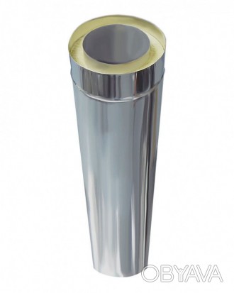 Труба нержавейка- оцинковка 0,5/0,5 мм, диаметр 100/200мм. дымоход, 1метр , 
  . . фото 1