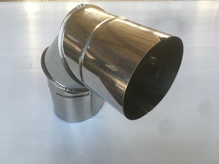 Отвод 90* нержавеющая сталь толщиной 0,5 мм, диаметр 100 мм. для дымоходов, вент. . фото 9