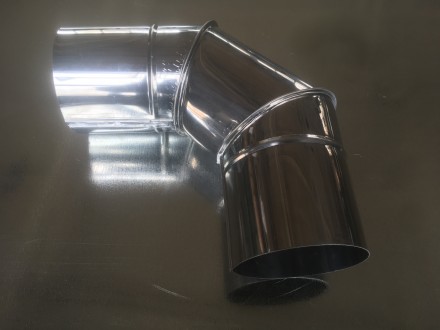 Отвод 90* нержавеющая сталь толщиной 0,5 мм, диаметр 100 мм. для дымоходов, вент. . фото 12