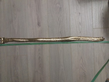 Ремень в новом состоянии Золотистый с плетением - длина 98см, ширина-3.5см. . фото 6