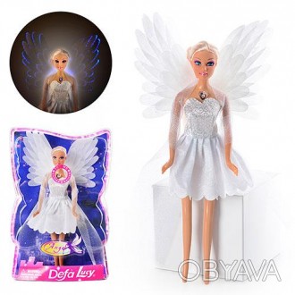 Кукла 8219 "Defa Lucy", ангел, свет, в слюде 33х21х7 см. . фото 1