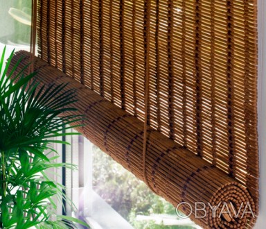 Натуральные бамбуковые роллеты (рулонные шторы) - «под Ваш размер»; . . фото 1