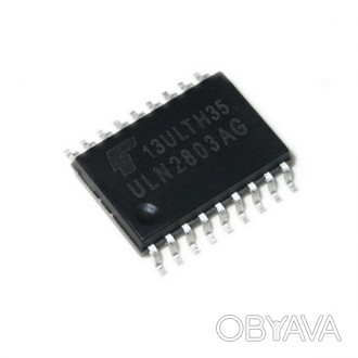  ULN2803AG - 8-канальный массив транзисторных ключей по схеме Дарлингтона. Микро. . фото 1