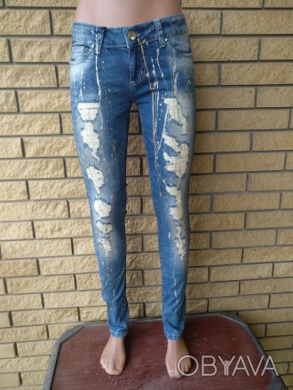 Джинсы женские джинсовые стрейчевые "рванка" APPLAUSE, Турция, 98% коттон, 2% эл. . фото 1