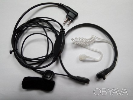 Гарнитура скрытого ношения с ларингофоном для радиостанций Motorola, Hytera, Zas. . фото 1