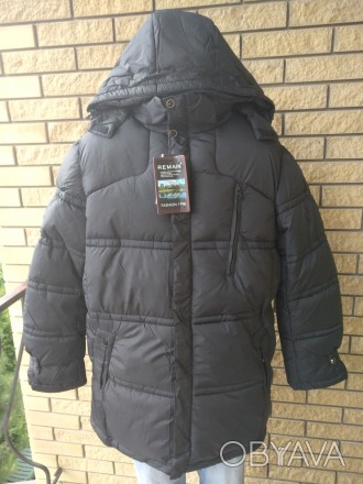 Куртка мужская зимняя удлиненная больших размеров на холлофайбере REMAIN. Утепли. . фото 1