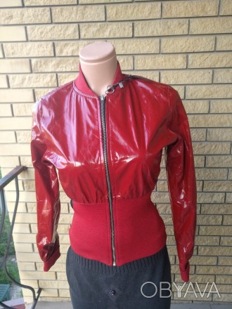 Куртка женская демисезонна лаковая с широким поясом POP ELITE. Стильная яркая ку. . фото 1