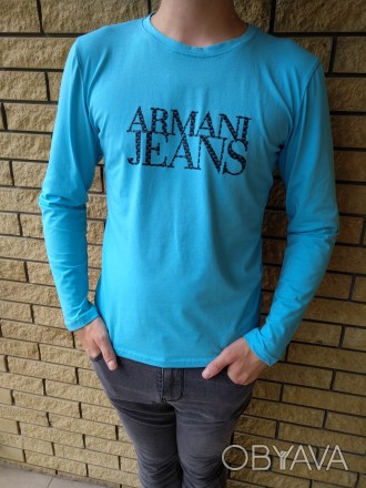 Батник мужской брендовый ARMANI JEANS, 95% коттон, 5% лайкра. Очень высокое каче. . фото 1