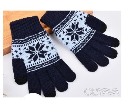 Перчатки для сенсорных экранов Touch Gloves Snowflake dark blue (синий)
Чувствит. . фото 1