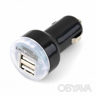 Автомобильная зарядка USB от прикуривателя Dynamode black (черный)
Универсальная. . фото 1