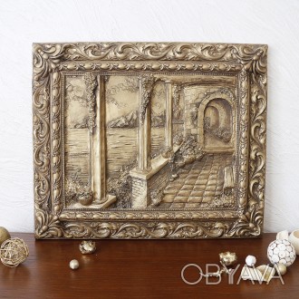 Картина объемная Итальянский дворик в бронзе – шикарная авторская работа, котора. . фото 1